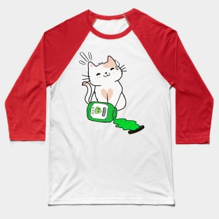 Cute Persian Cat Spilled Wasabi sauce Baseball T-Shirt